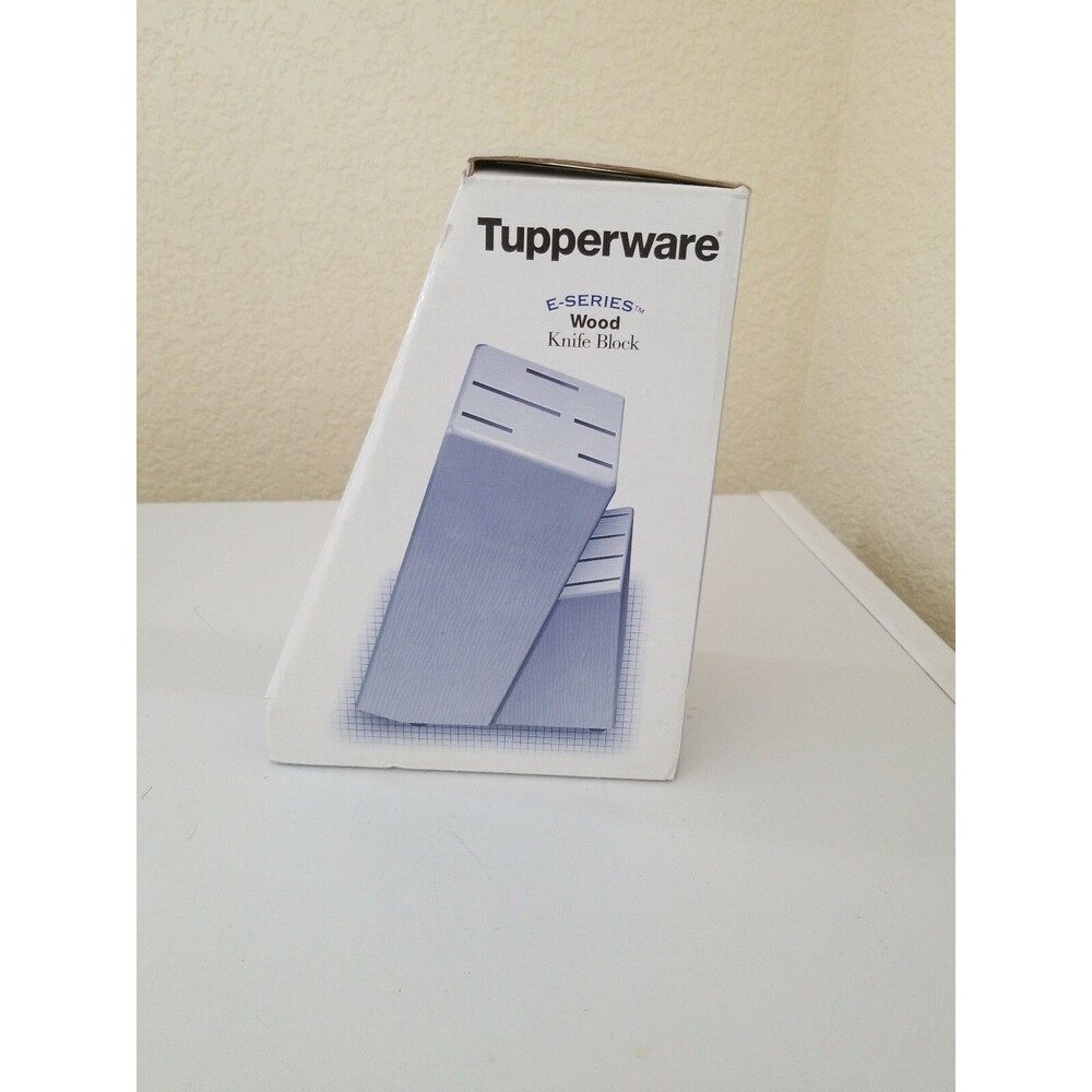 Wooden Knife Block Tupperware E-Series Solid Wood In Box